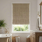 L-Lfluffy Cordless 100% Blackout Faux Linen Roman Shades - Detail View 2 | JOYDRAPE Bespoke Luxury