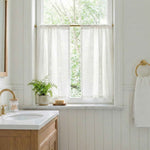 C-Btimeless Light-Filtering Cross-Weave Cafe Curtains