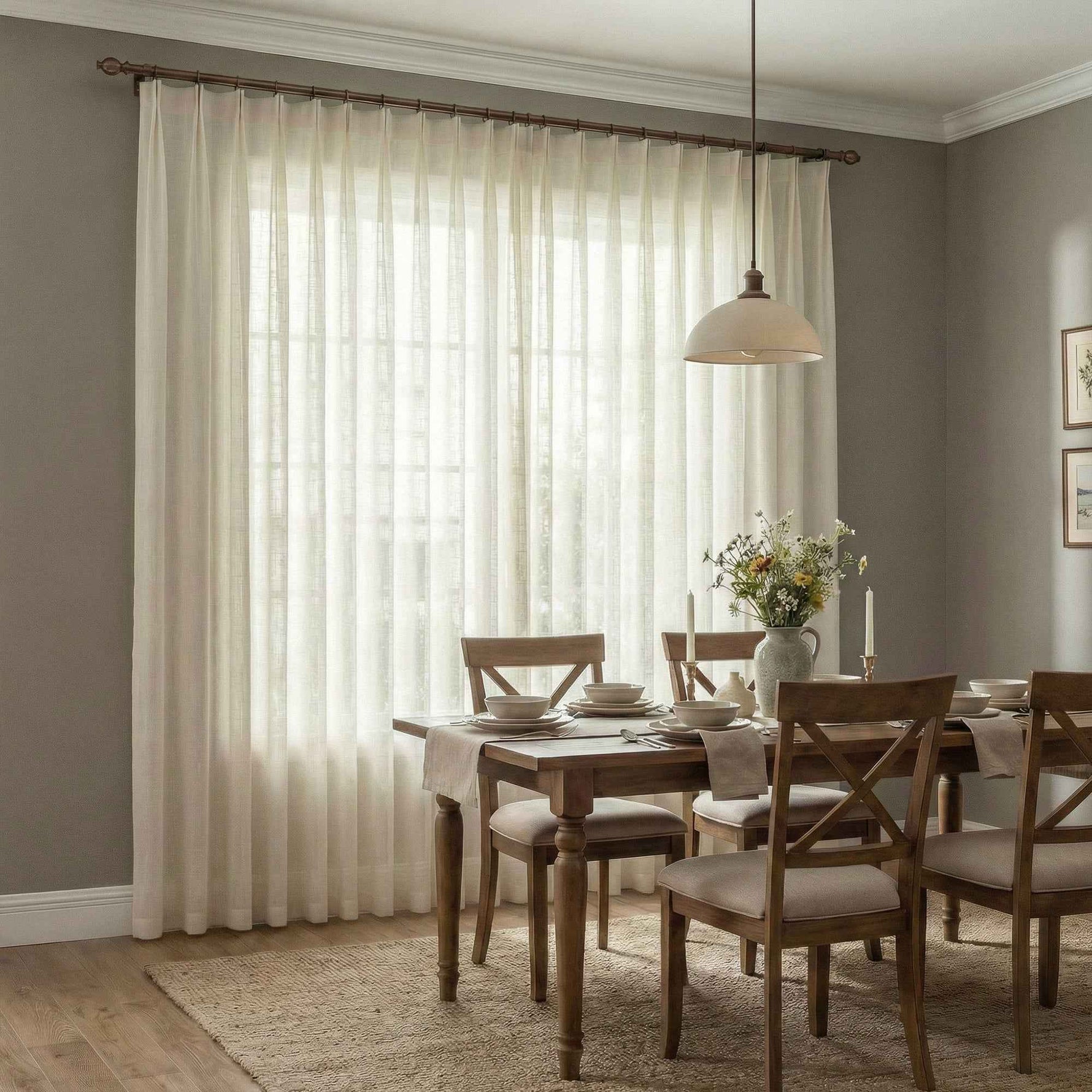 Btimeless Light-Filtering Cotton Linen Textured Curtains