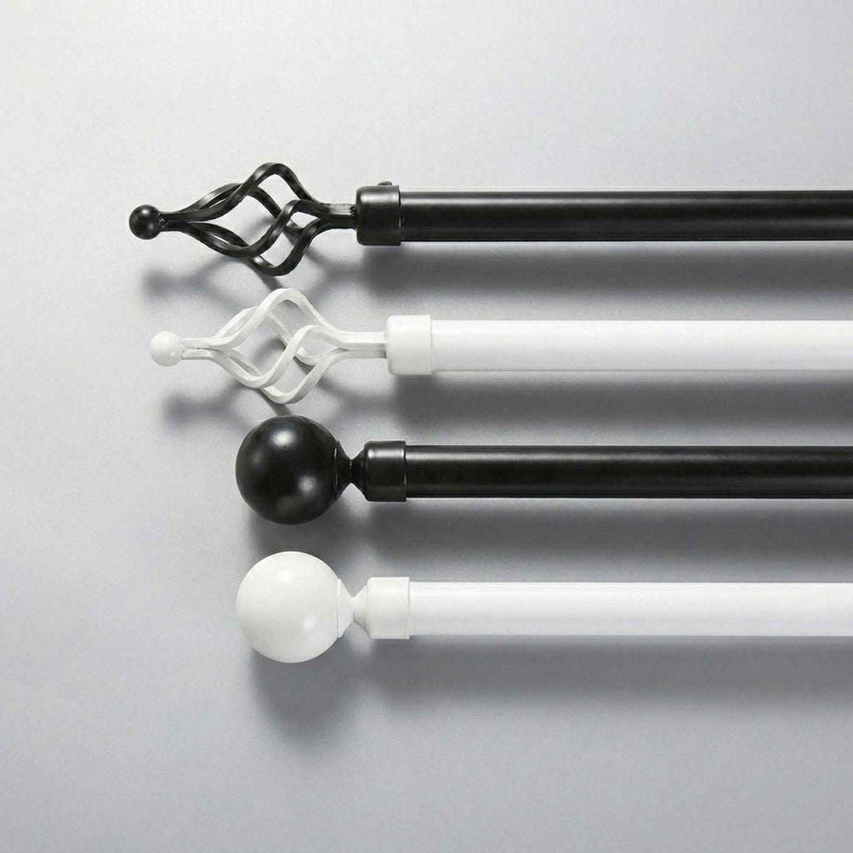 P-Double Decorative Curtain Rod with Rings - Detail View 1 | JOYDRAPE Bespoke Luxury