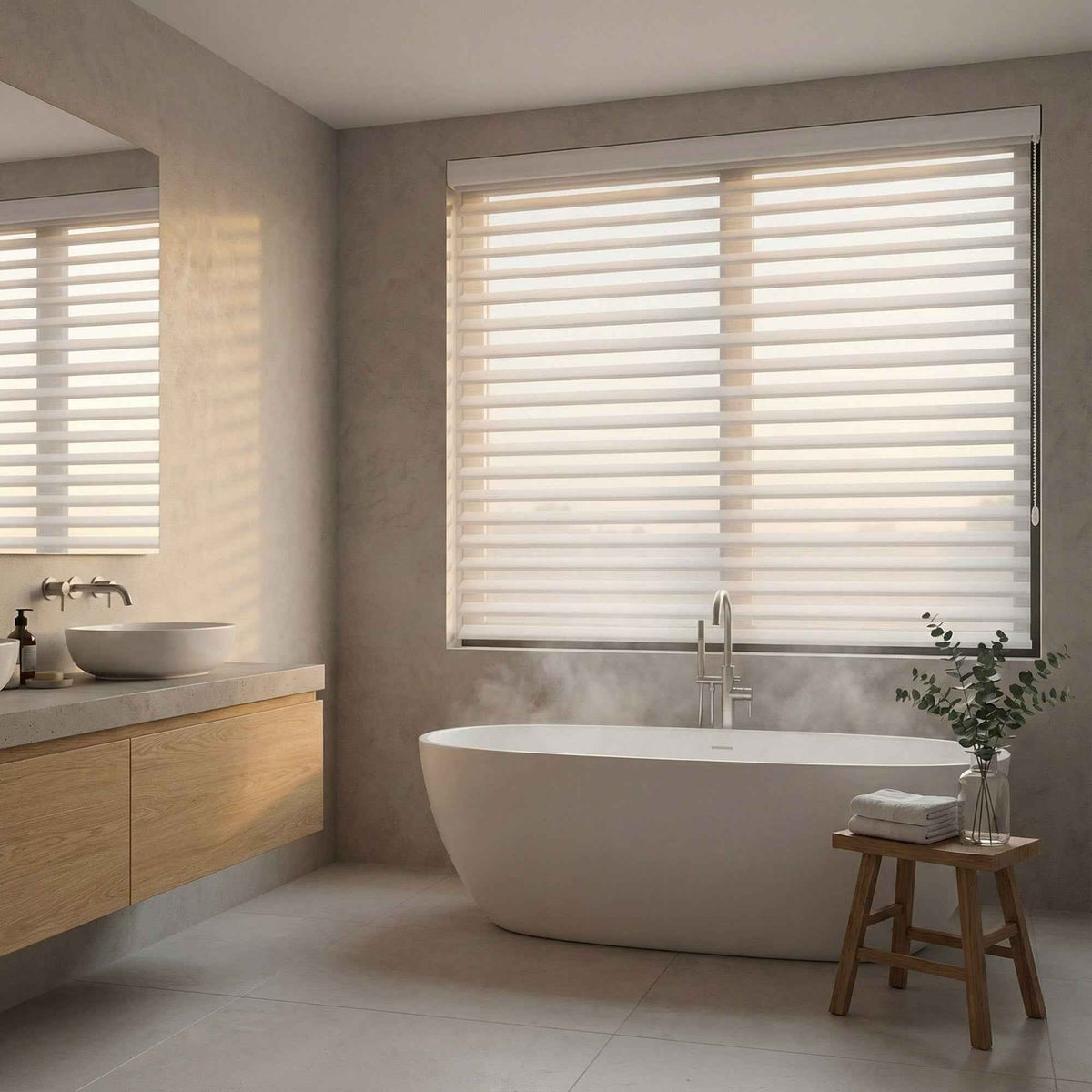 X-Hush Pure White Corded Shangri-La Blinds - Detail View 4 | JOYDRAPE Bespoke Luxury