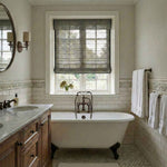 L-Lknot Cordless Charcoal Ramie Roman Shades - Detail View 3 | JOYDRAPE Bespoke Luxury