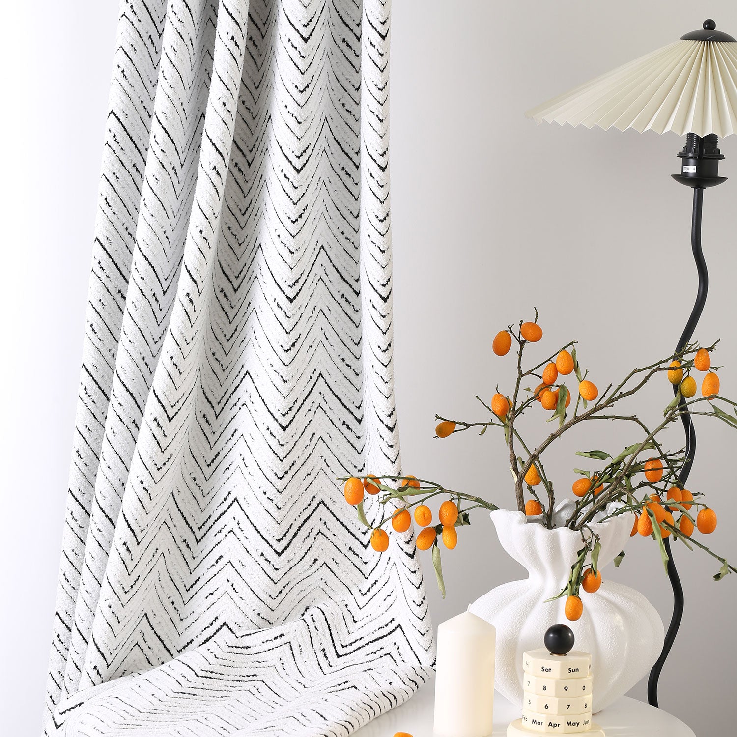 polyester Jacquard Curtain Pleated