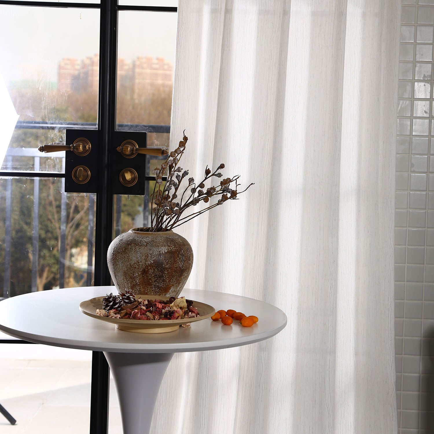 Stripe Sheer Linen Curtains