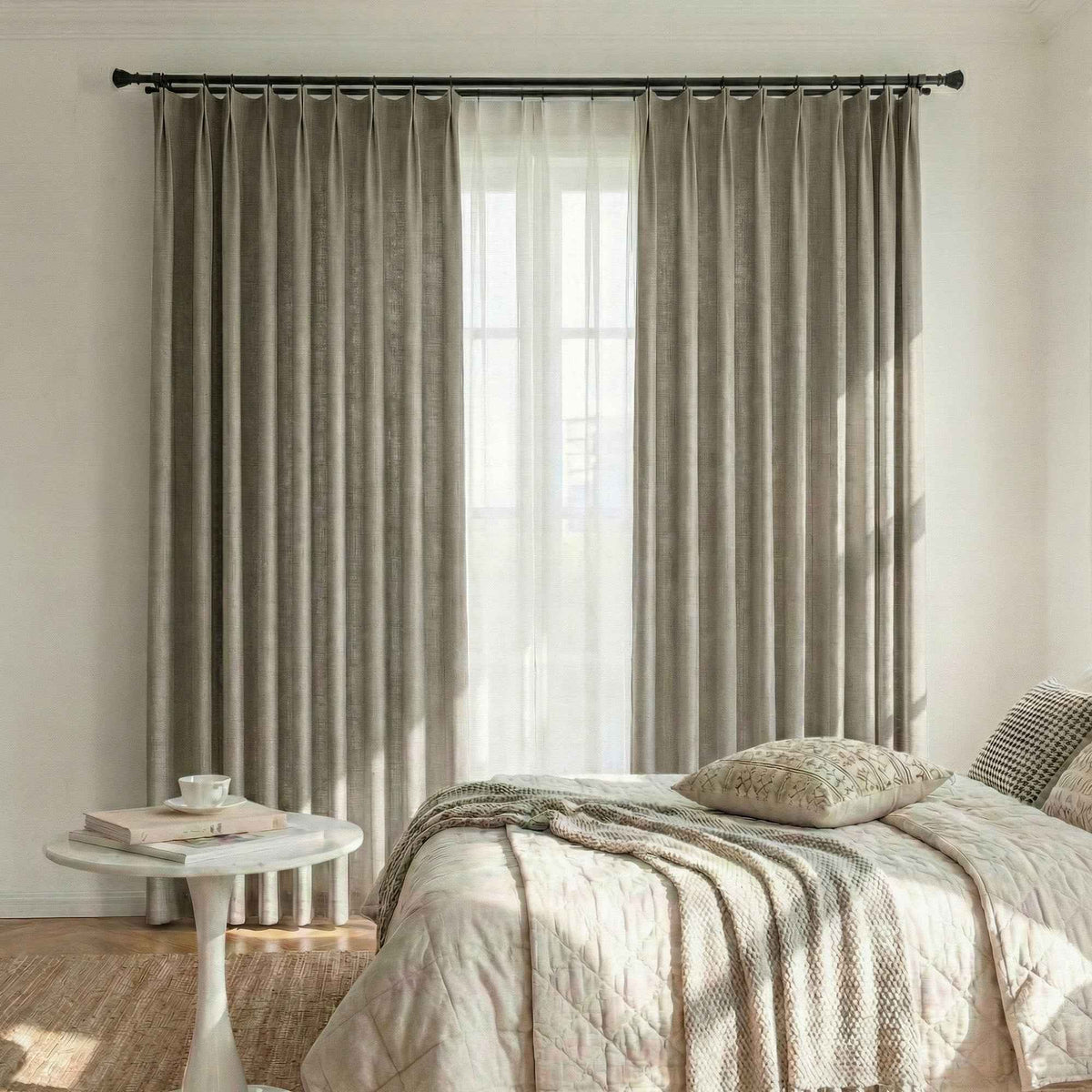 Colorful Semi-Sheer Linen Textured Curtains