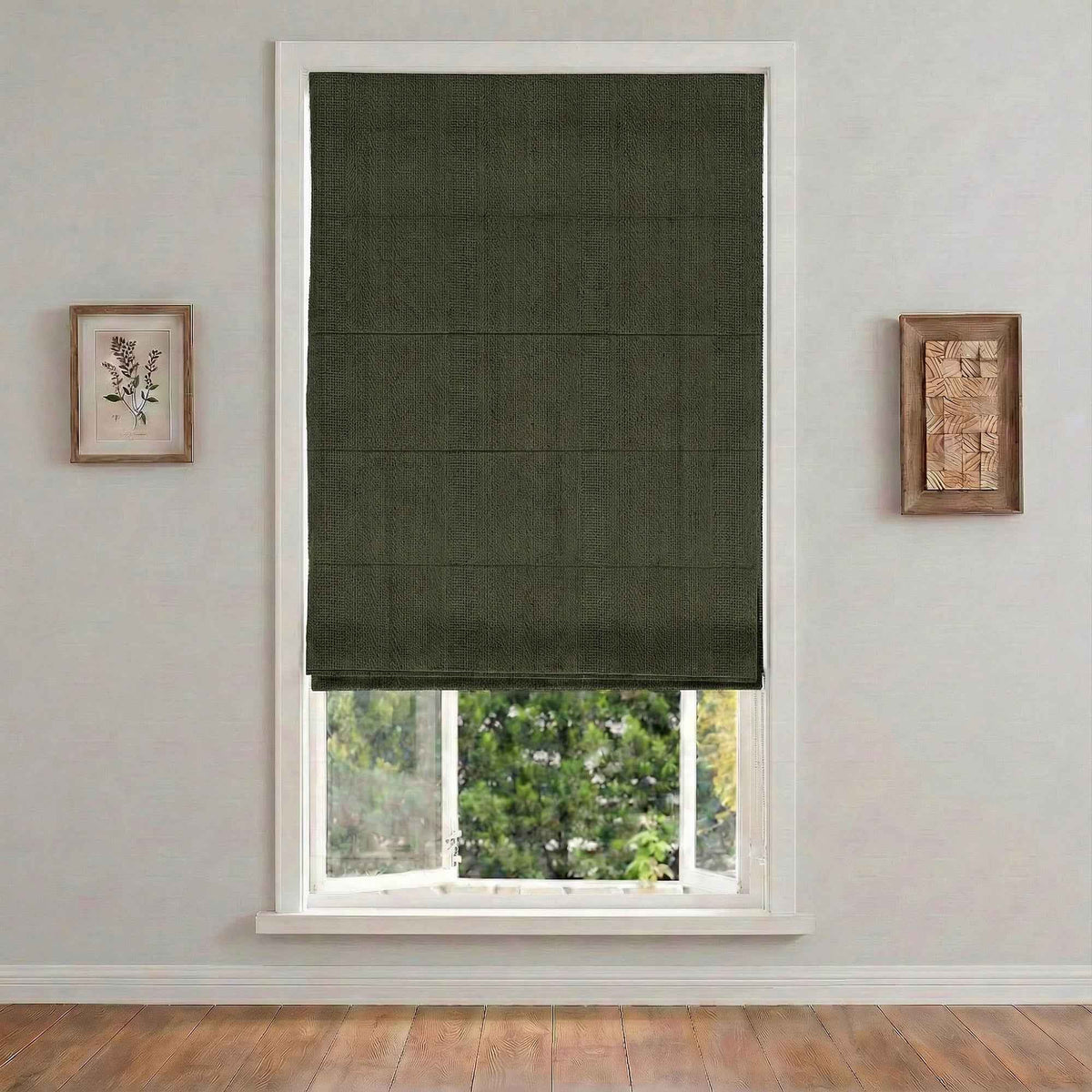 L-loose Cordless Striped Linen Blend Roman Shades - Detail View 13 | JOYDRAPE Bespoke Luxury