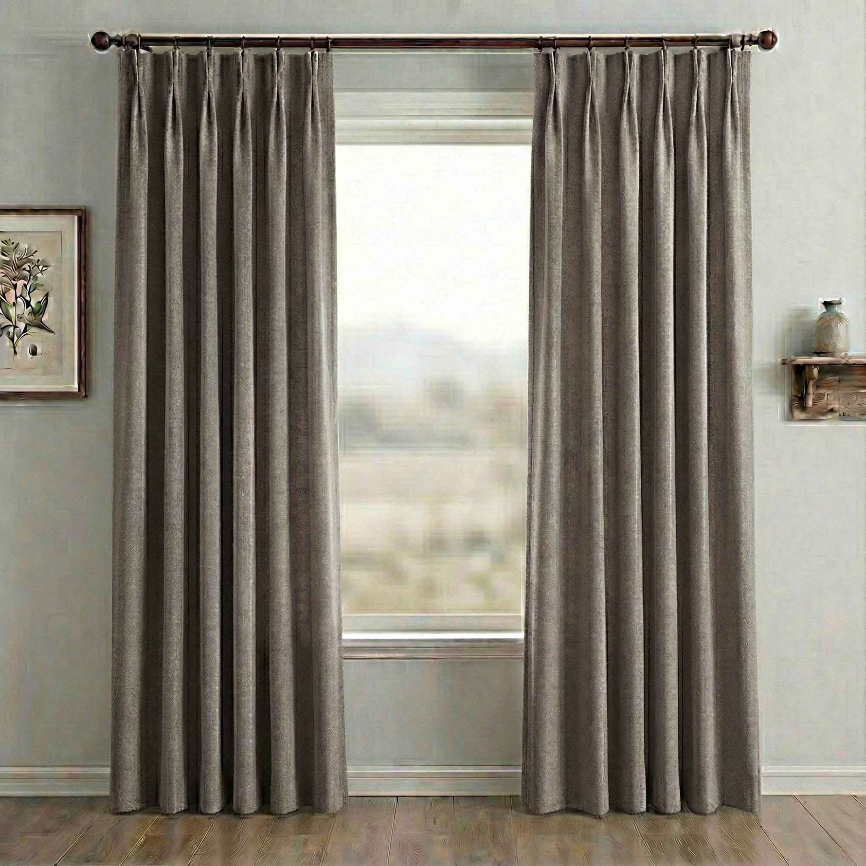 Waffle Natural Cotton Linen Blend Curtains