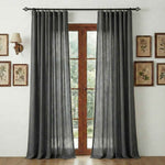 Chenilles Beige Striped Linen Curtains