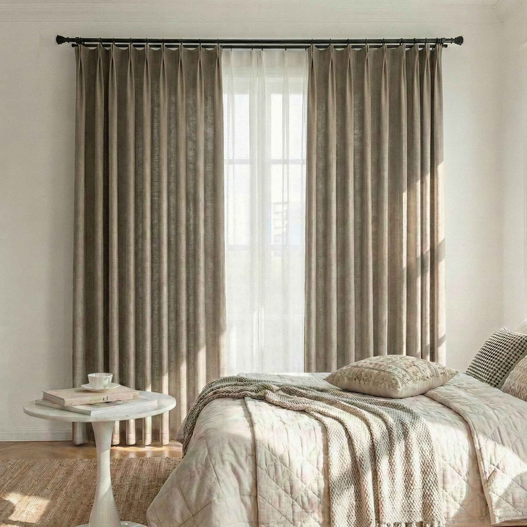 Colorful Semi-Sheer Linen Textured Curtains