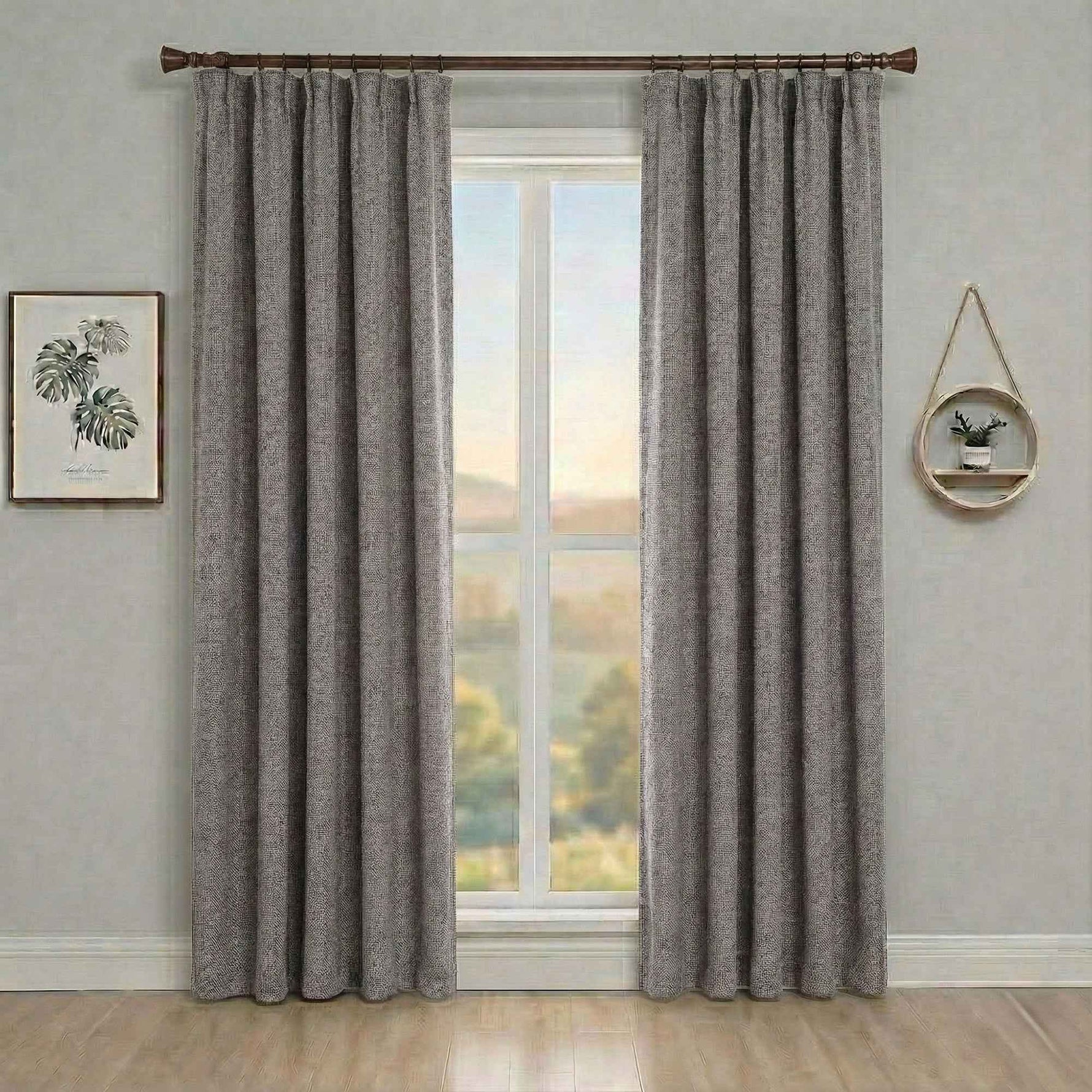 pincheck 100% Blackout Cream Style Curtains