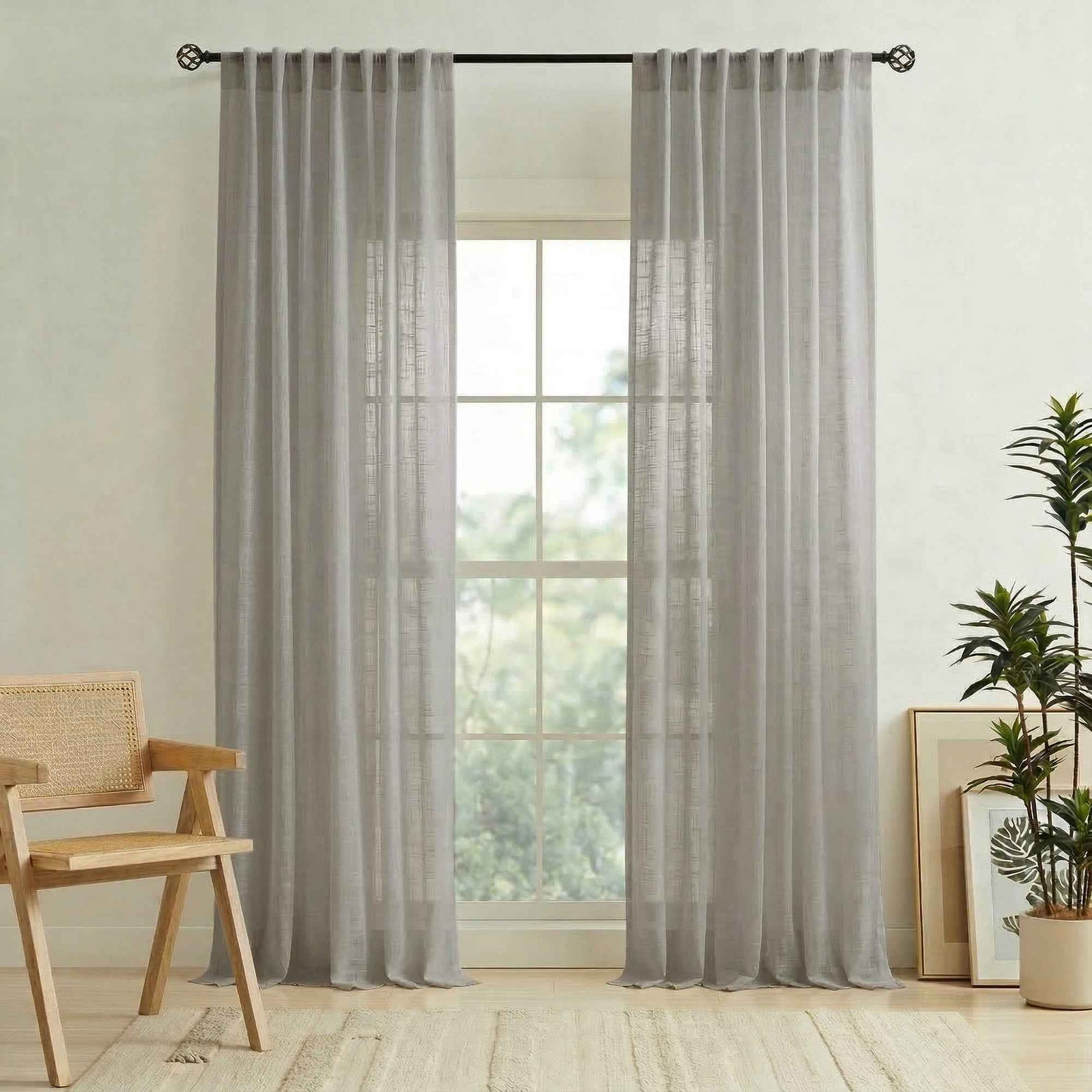 Pchill Light-Filtering Linen Textured Curtains - Detail View 12 | JOYDRAPE Bespoke Luxury