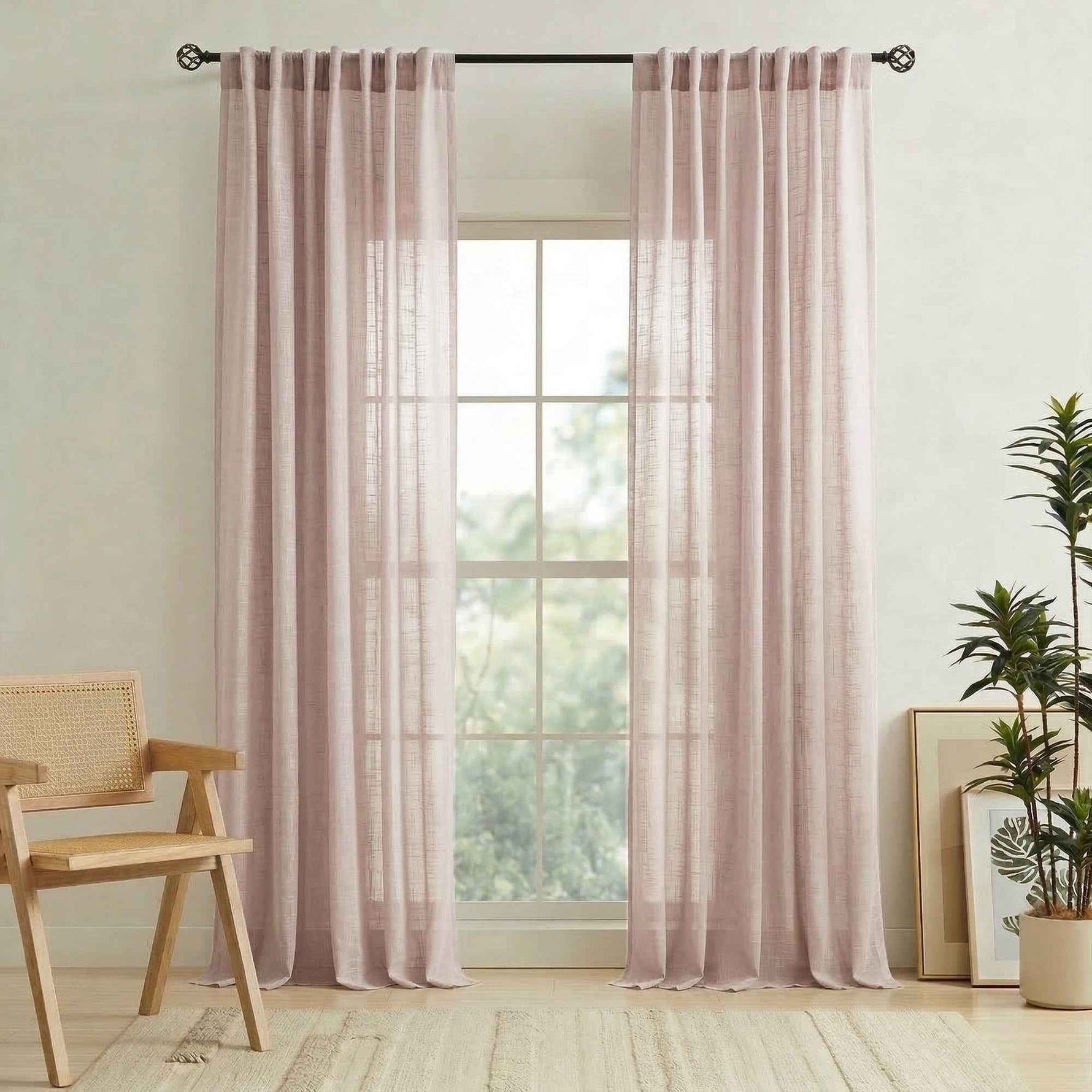Pchill Light-Filtering Linen Textured Curtains - Detail View 13 | JOYDRAPE Bespoke Luxury