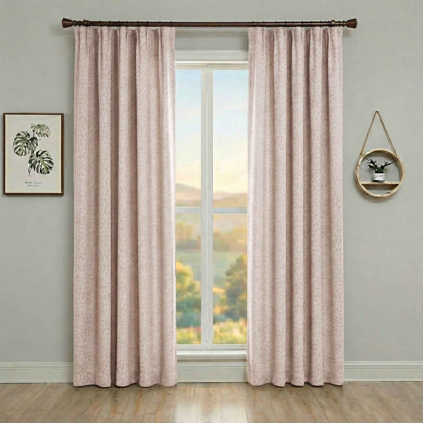 pincheck 100% Blackout Cream Style Curtains