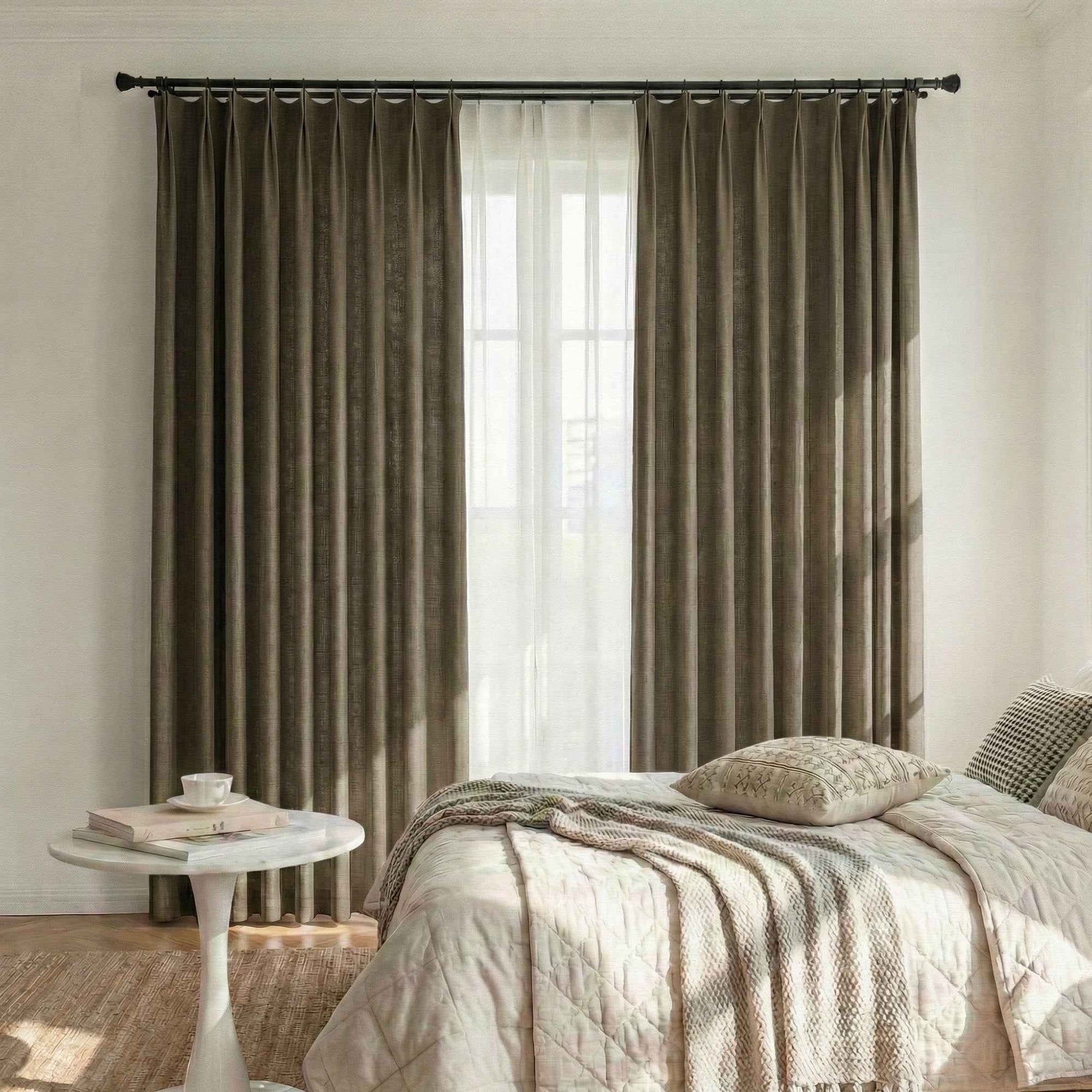 Colorful Semi-Sheer Linen Textured Curtains