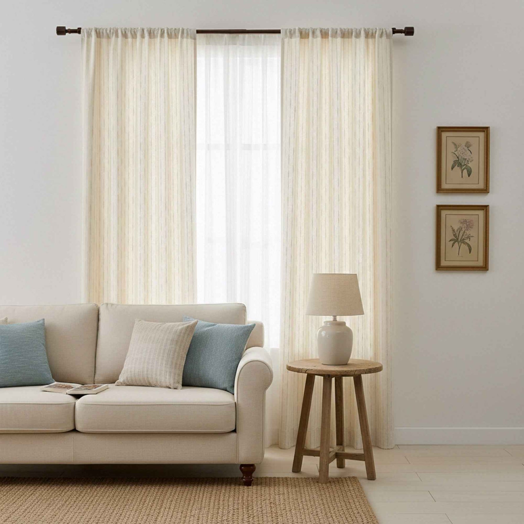 Streak Geometric Striped Linen Curtains