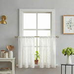C-Btimeless Light-Filtering Cross-Weave Cafe Curtains