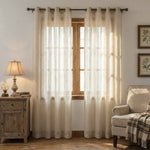 Linetrie Sheer Linen Vertical Stripe Curtains