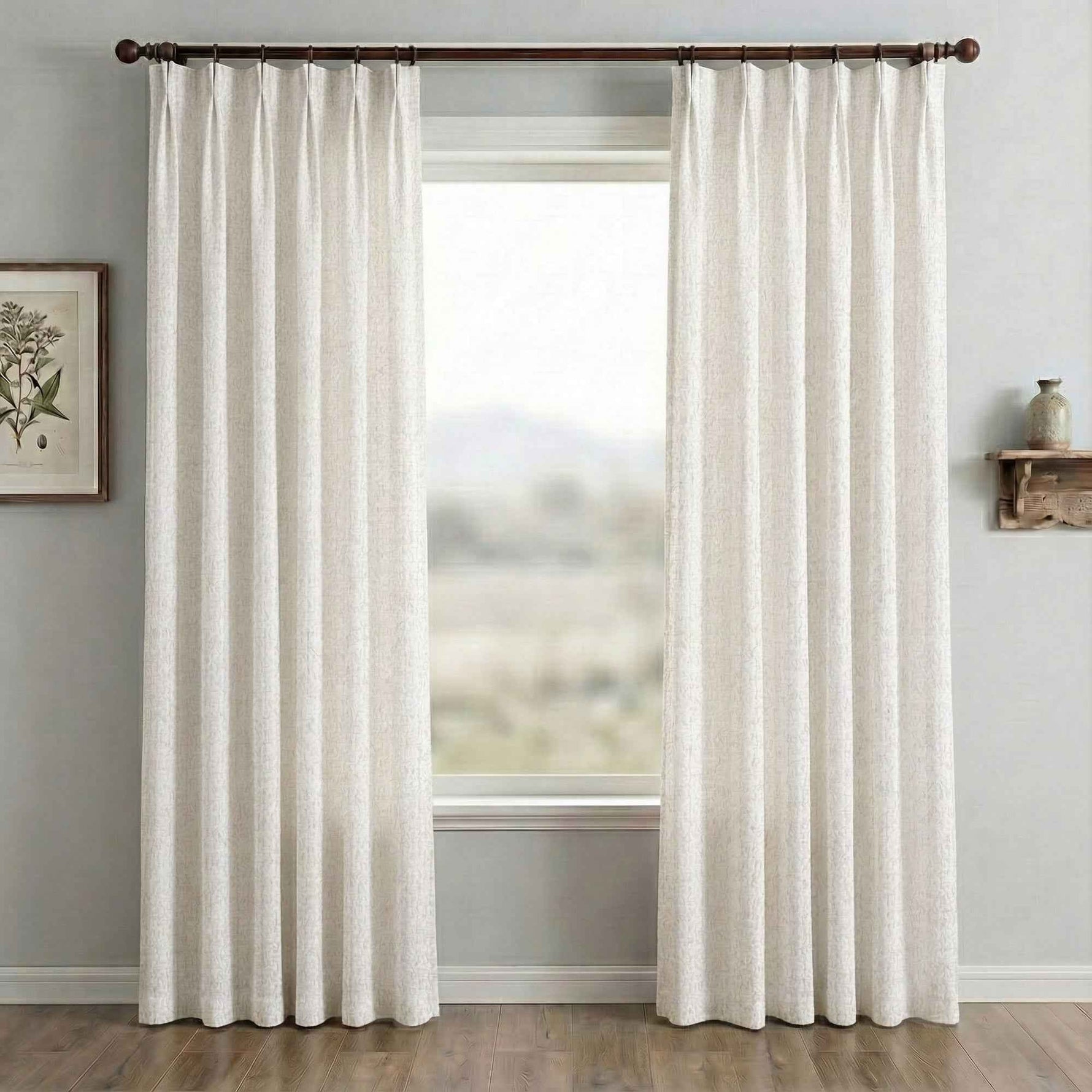 Waffle Natural Cotton Linen Blend Curtains