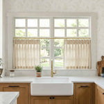 C-Stripe Cotton-Linen Blend Striped Cafe Curtains