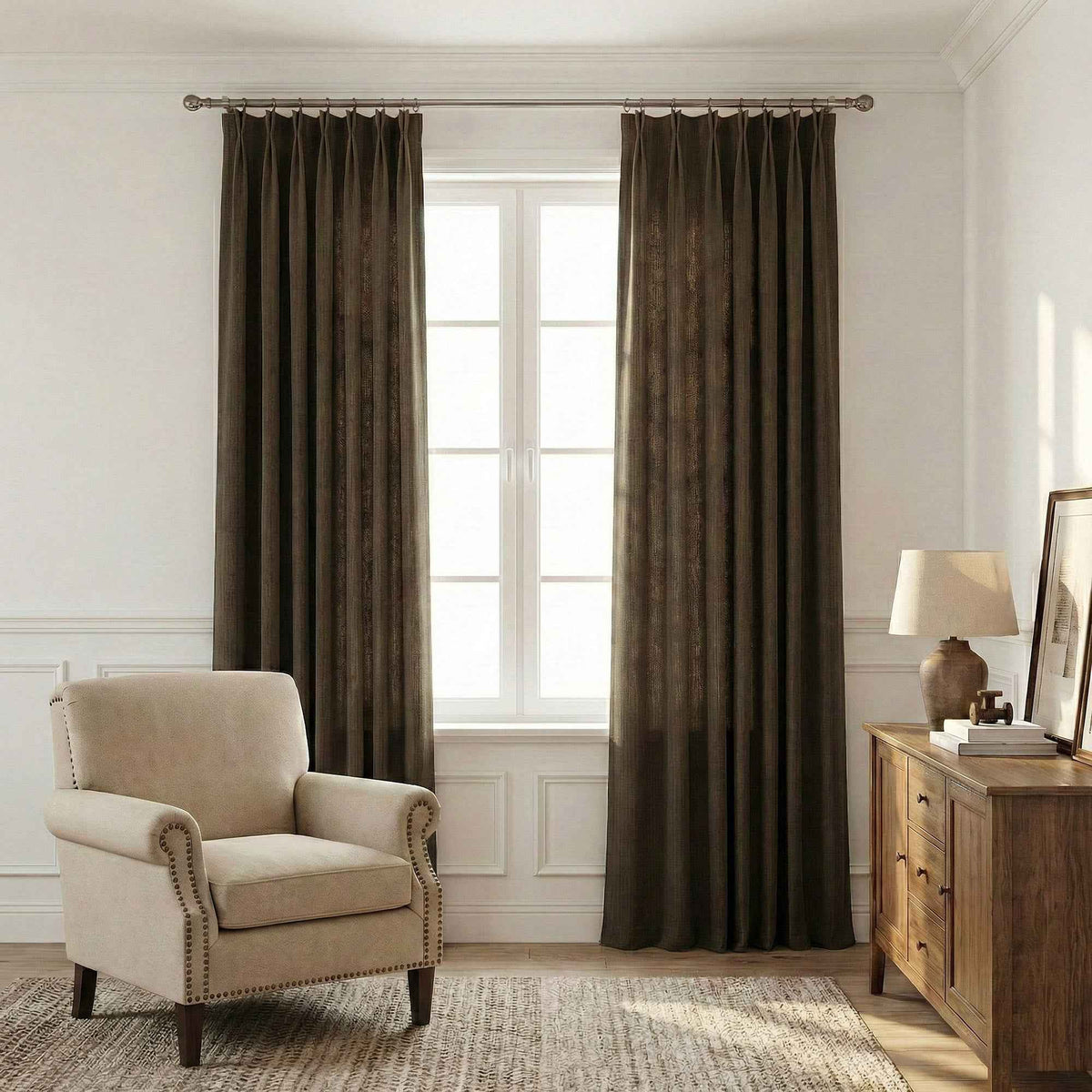 Morandi Cotton Linen Textured Blackout Curtains