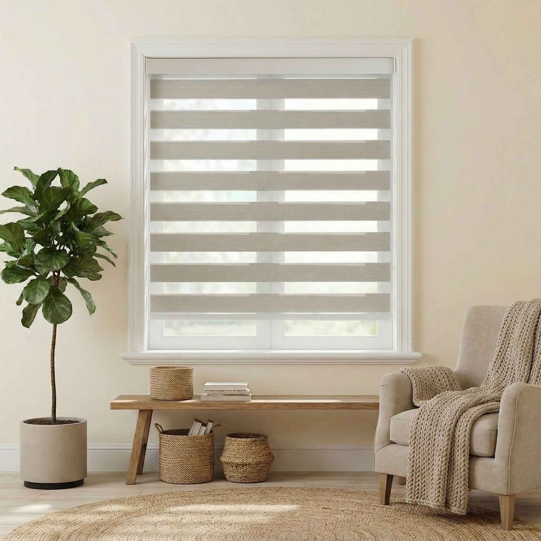 B-Vario Cordless Blackout Zebra Shades - Main View | JOYDRAPE Bespoke Luxury