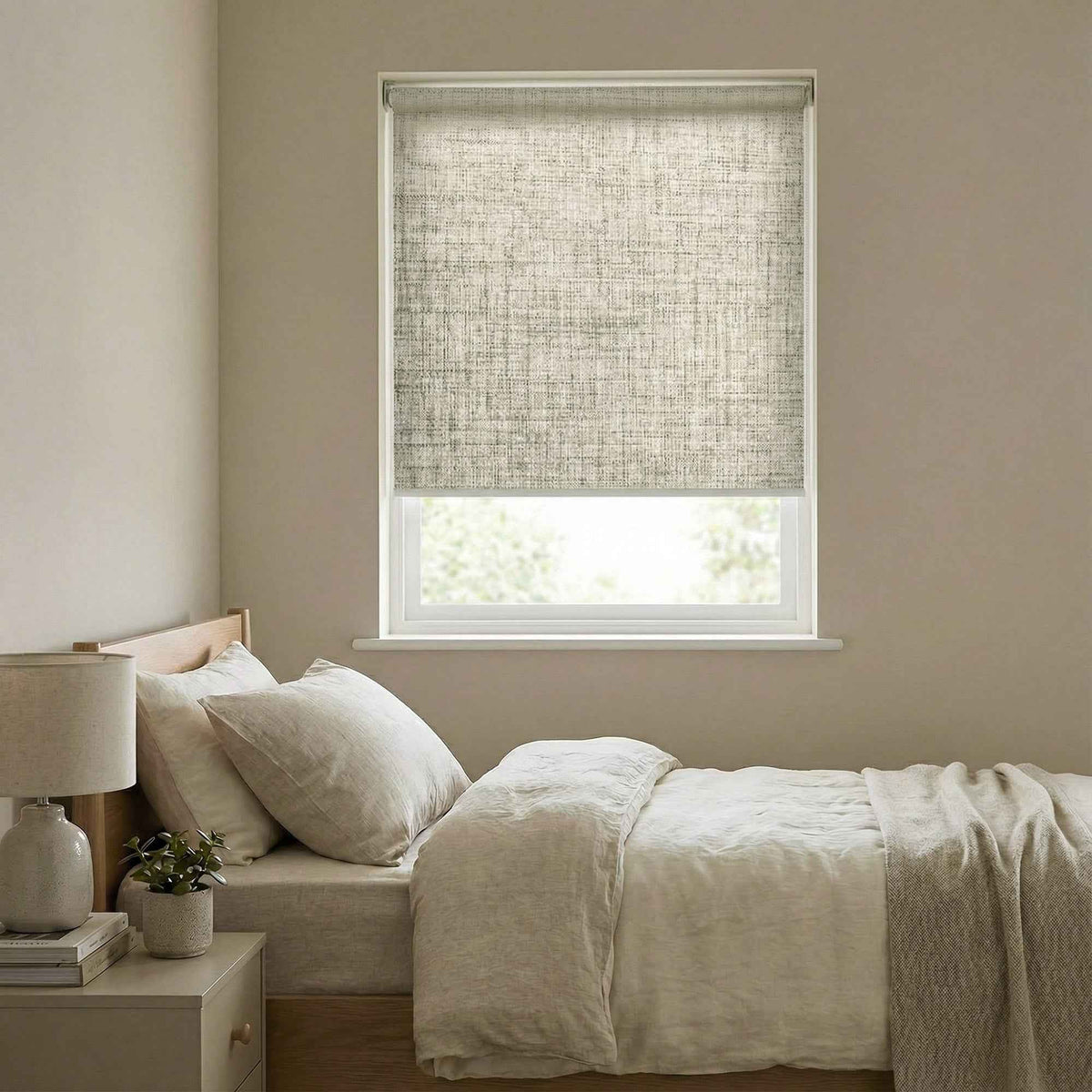 J-Hemp Cordless Faux Linen Blackout Roller Shades