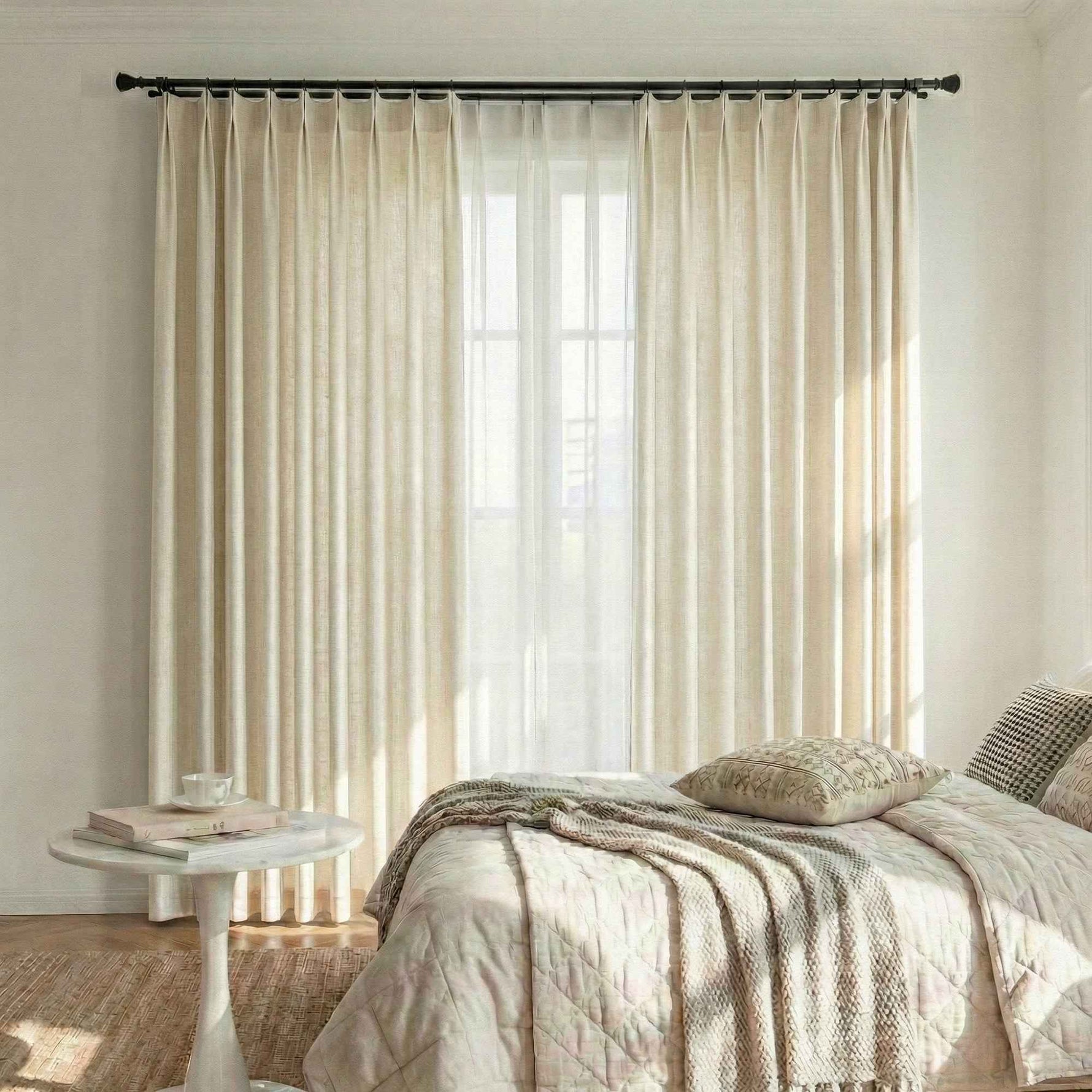Colorful Semi-Sheer Linen Textured Curtains