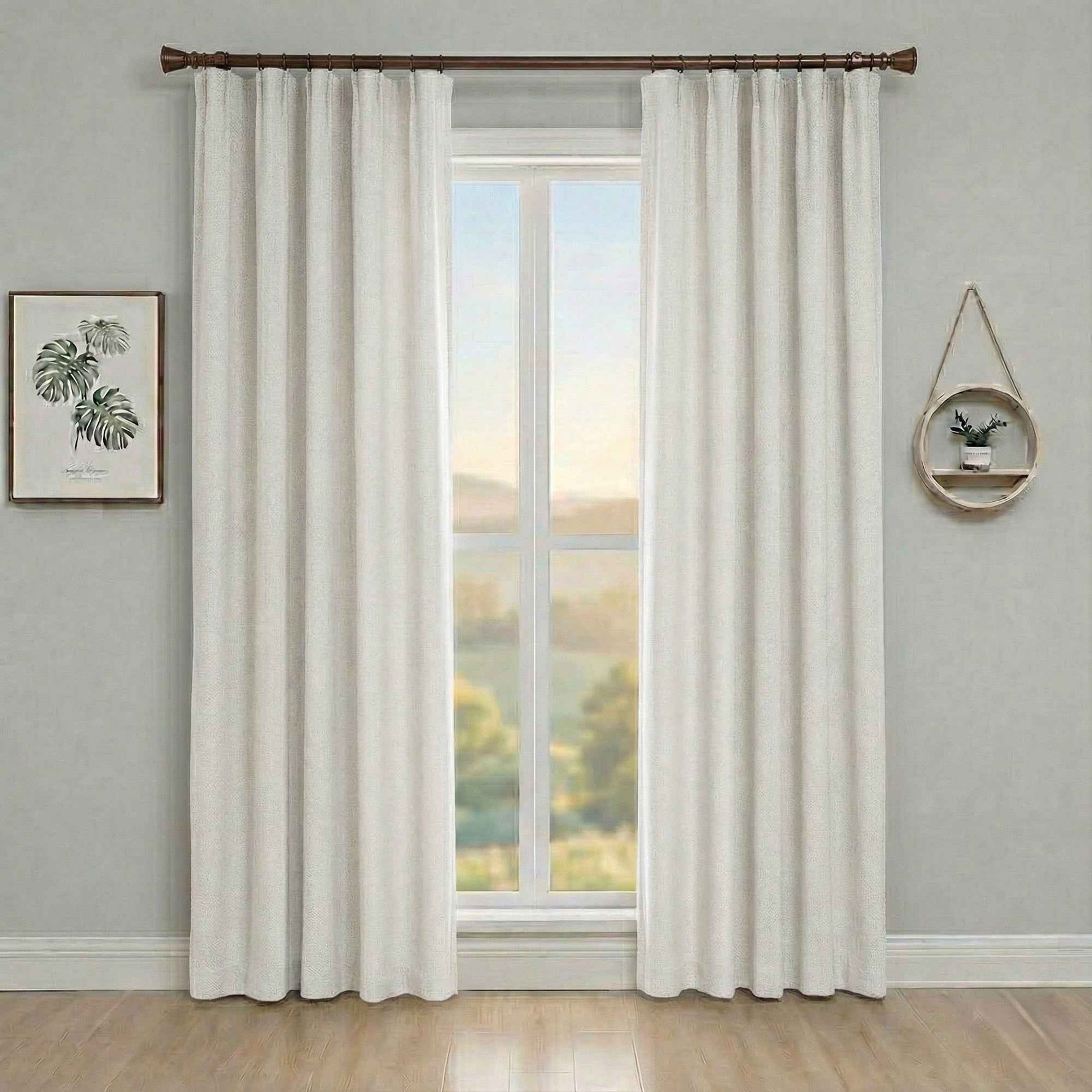 pincheck 100% Blackout Cream Style Curtains