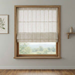 L-Linetrie Cordless Striped Sheer Linen Roman Shades - Detail View 10 | JOYDRAPE Bespoke Luxury