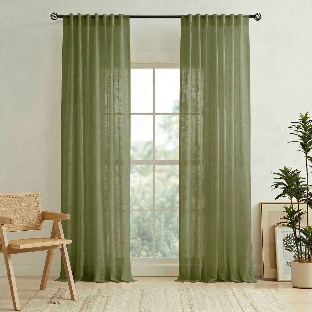 Pchill Light-Filtering Linen Textured Curtains - Detail View 14 | JOYDRAPE Bespoke Luxury