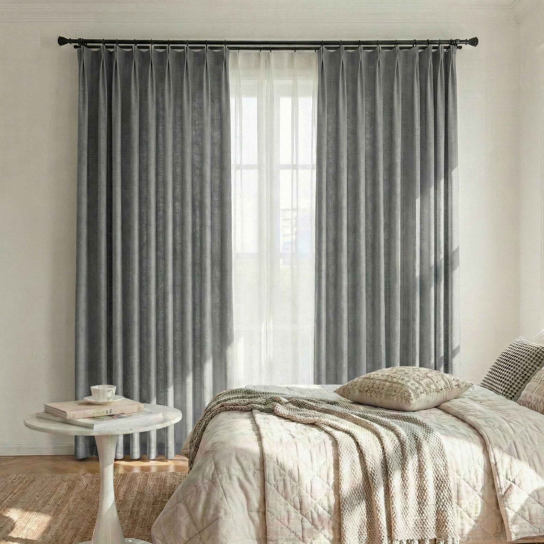 Colorful Semi-Sheer Linen Textured Curtains
