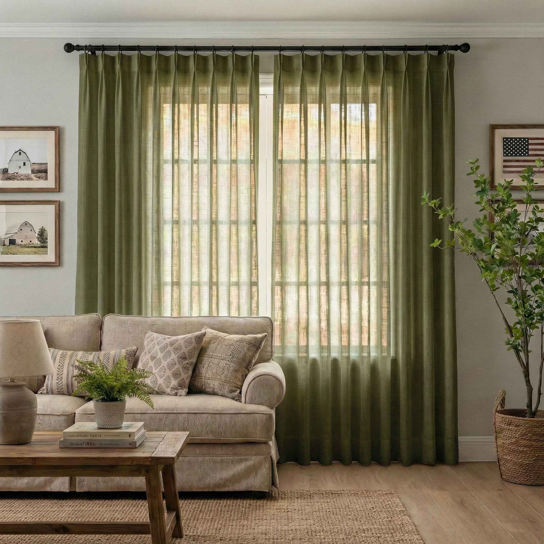 Btimeless Light-Filtering Cotton Linen Textured Curtains
