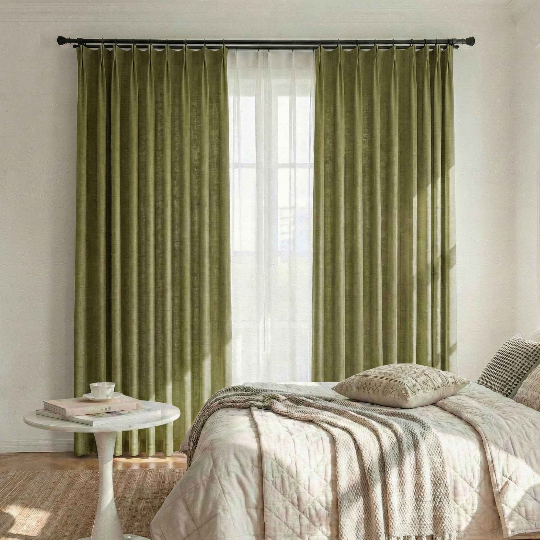 Colorful Semi-Sheer Linen Textured Curtains