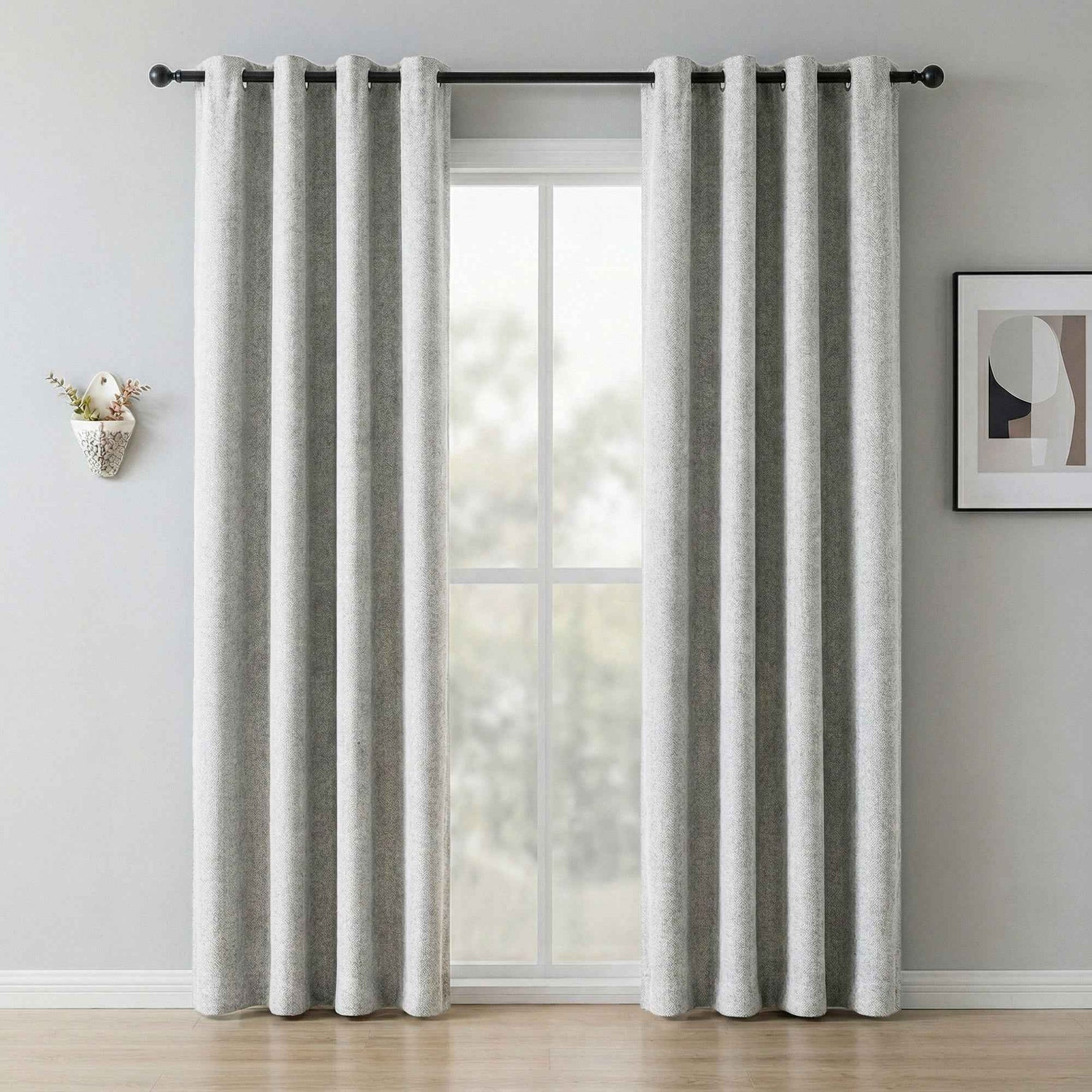 revers 100% Blackout Faux Linen Curtains