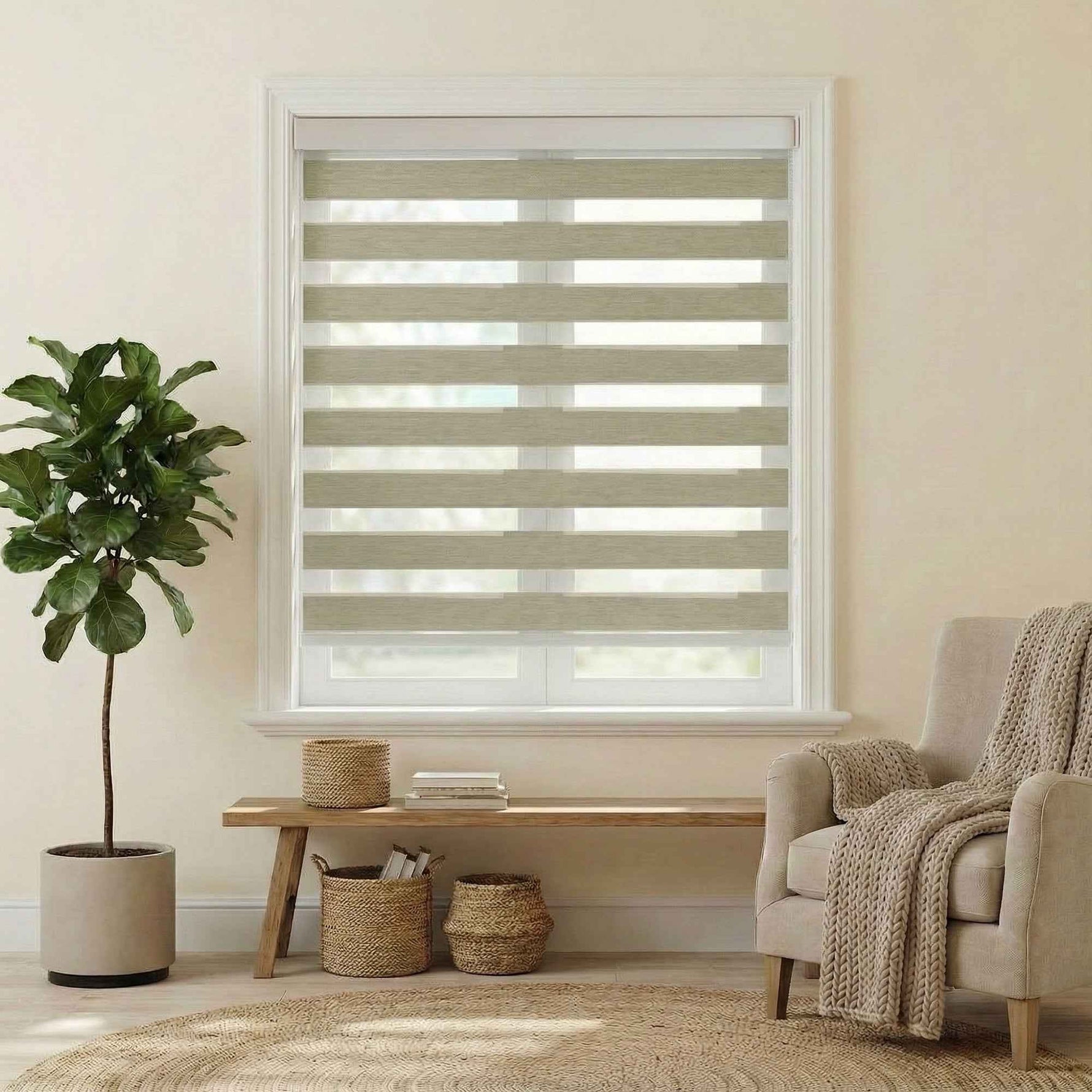 B-Vario Cordless Blackout Zebra Shades - Detail View 1 | JOYDRAPE Bespoke Luxury