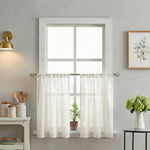 C-Btimeless Light-Filtering Cross-Weave Cafe Curtains
