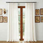 Chenilles Beige Striped Linen Curtains