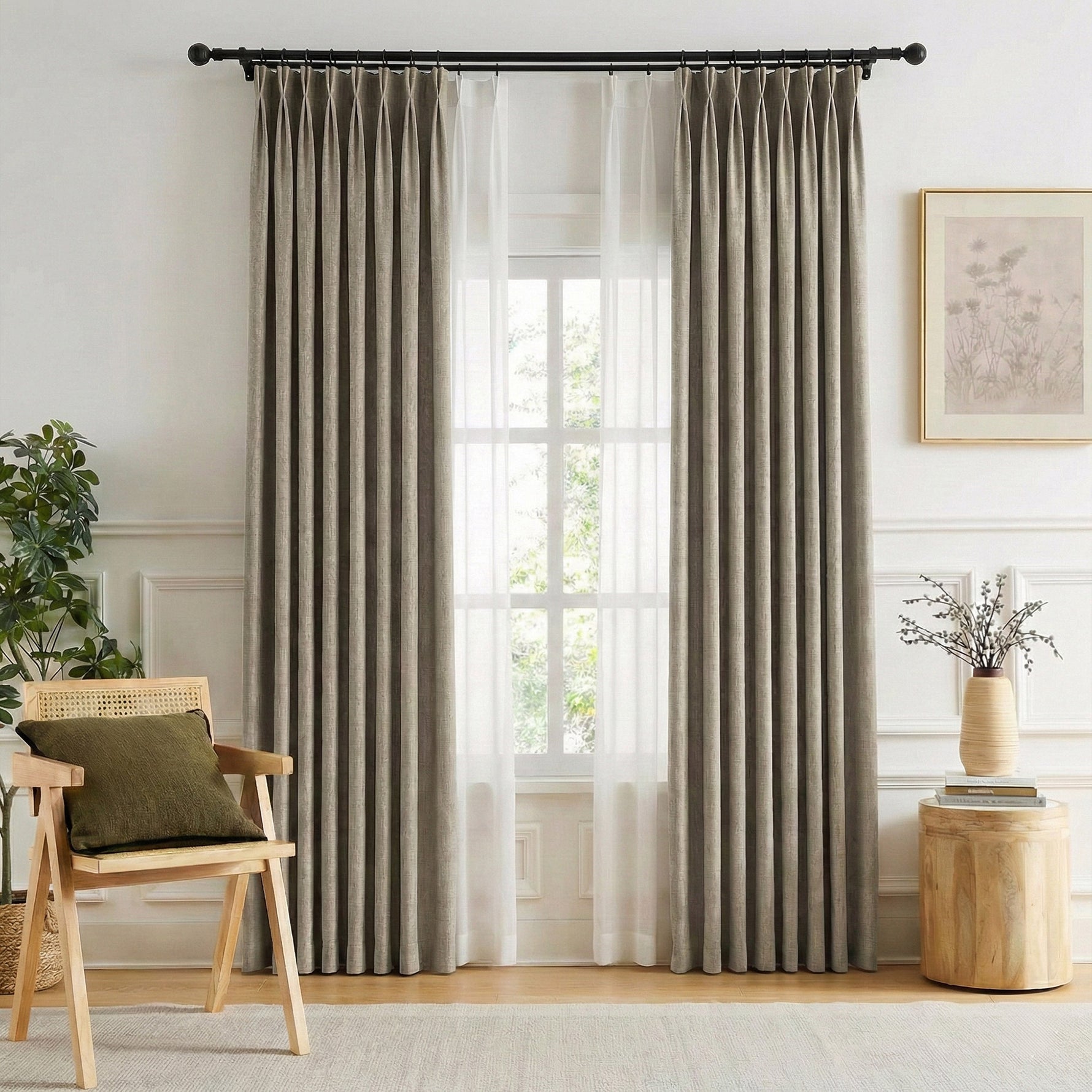 Coarse Vintage-style Blackout Curtains - Detail View 16 | JOYDRAPE Bespoke Luxury