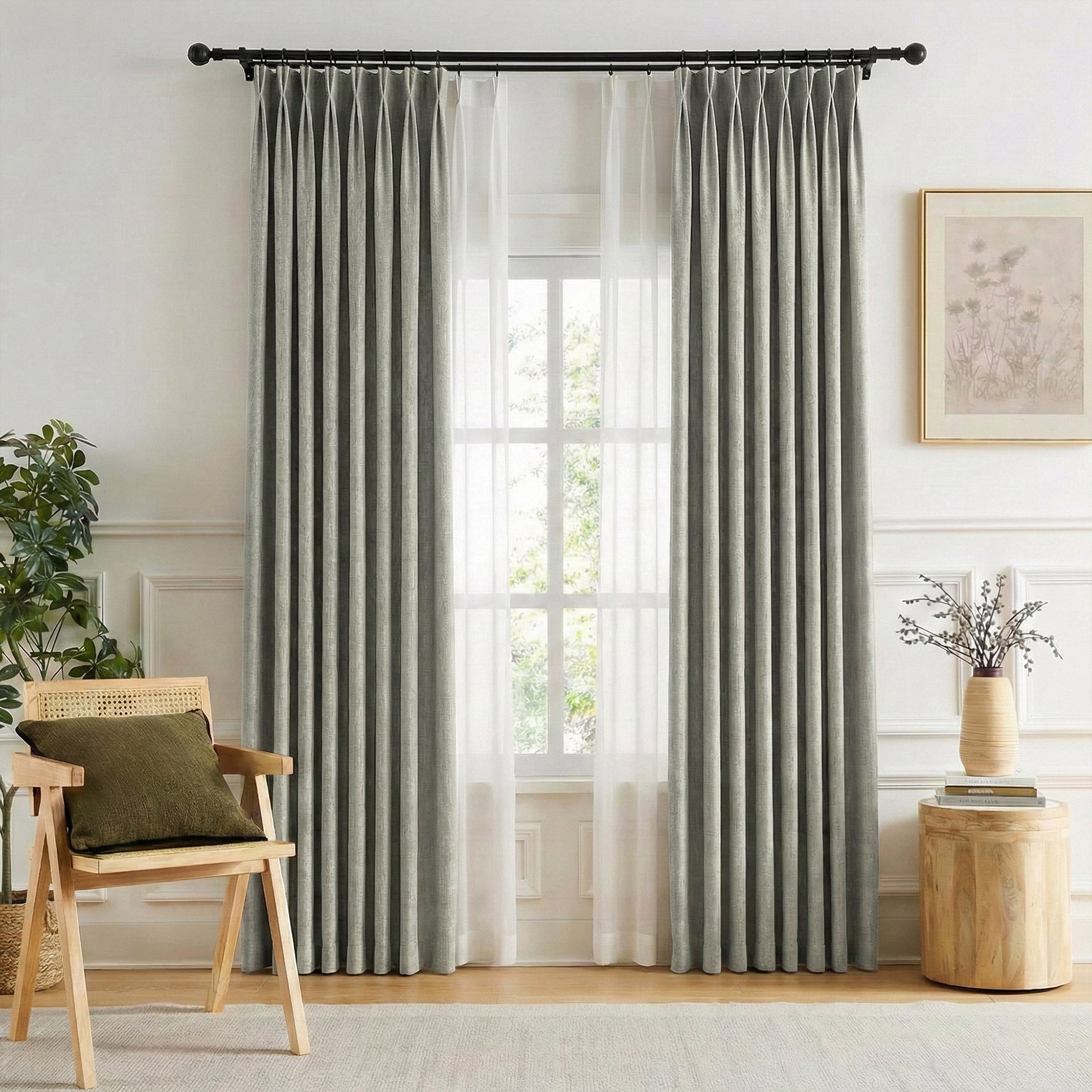 Coarse Vintage-style Blackout Curtains - Detail View 17 | JOYDRAPE Bespoke Luxury