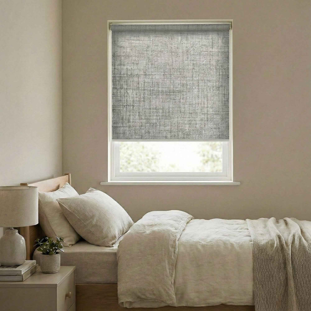 J-Hemp Cordless Faux Linen Blackout Roller Shades