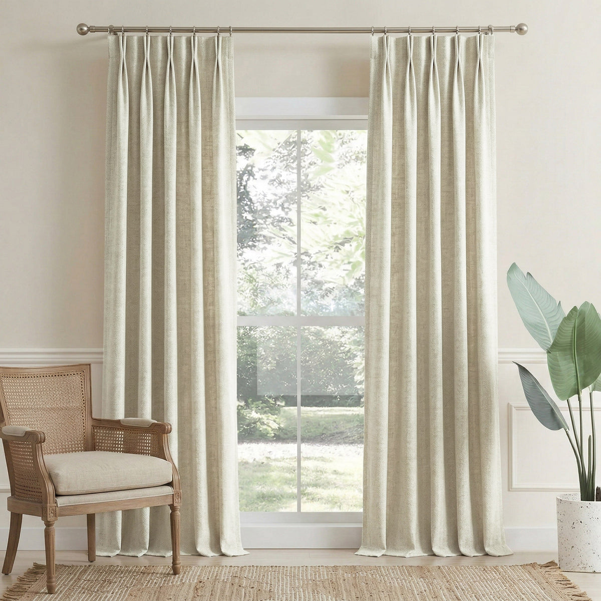 Length Linen Blend Semi-Blackout Curtains - Detail View 10 | JOYDRAPE Bespoke Luxury