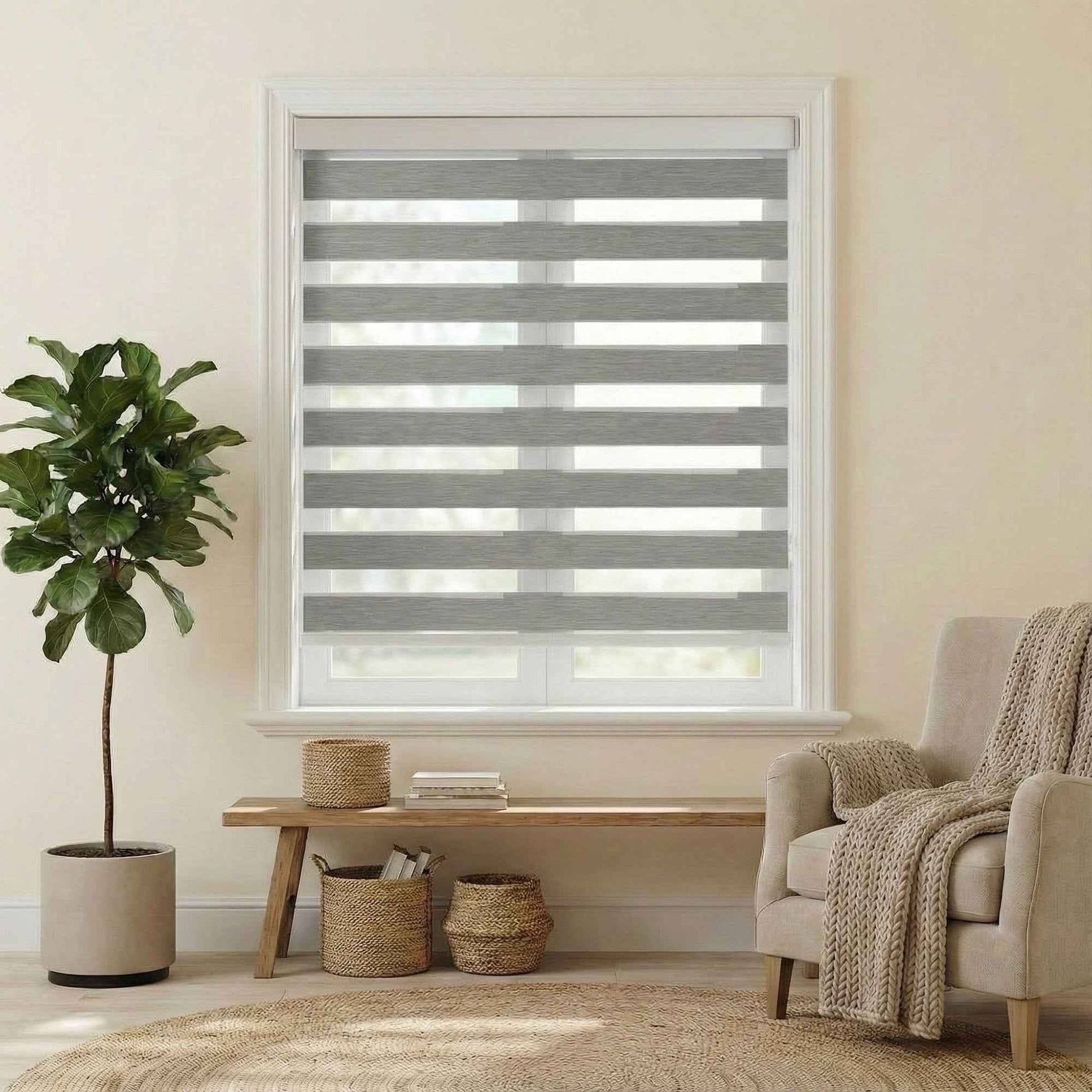 B-Vario Cordless Blackout Zebra Shades - Detail View 2 | JOYDRAPE Bespoke Luxury
