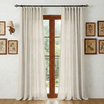 Chenilles Beige Striped Linen Curtains