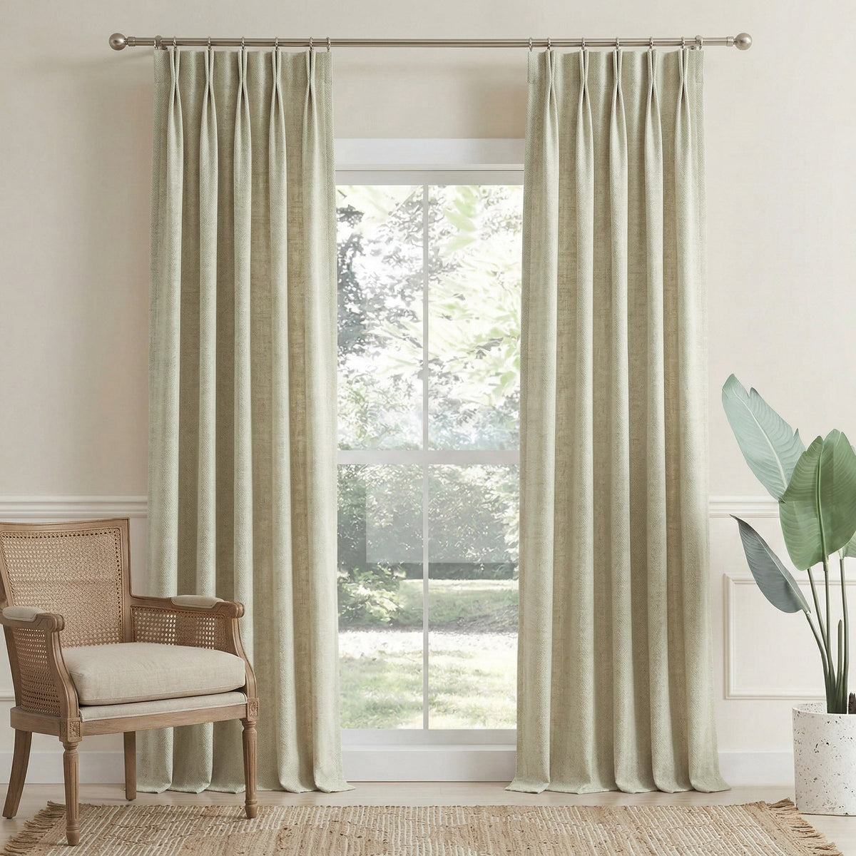 Length Linen Blend Semi-Blackout Curtains - Detail View 11 | JOYDRAPE Bespoke Luxury
