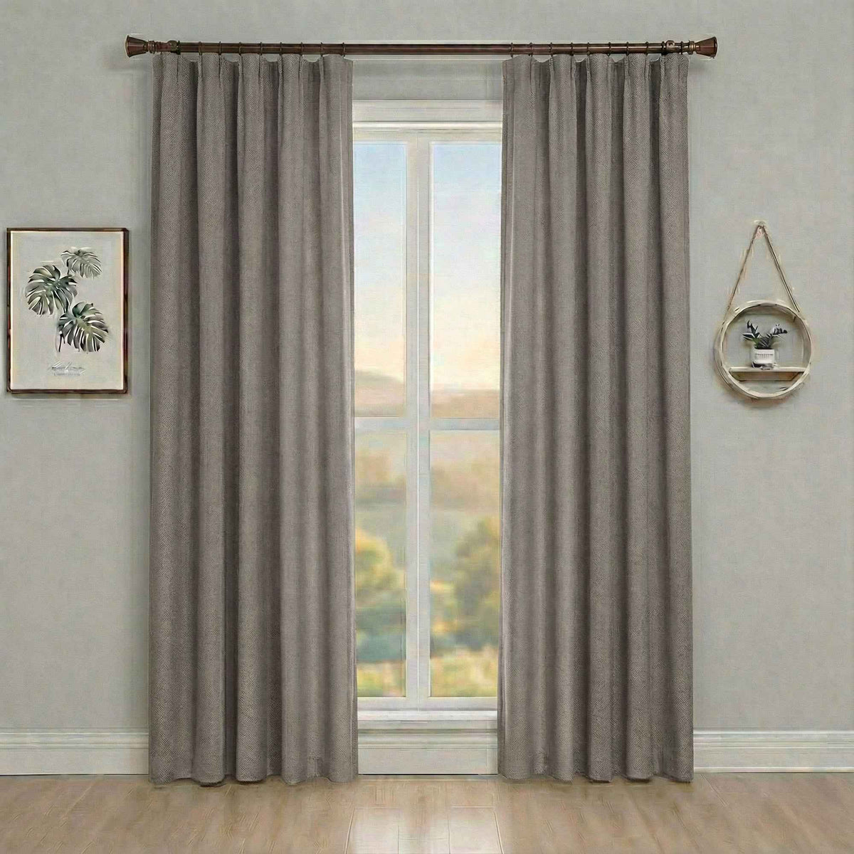 pincheck 100% Blackout Cream Style Curtains