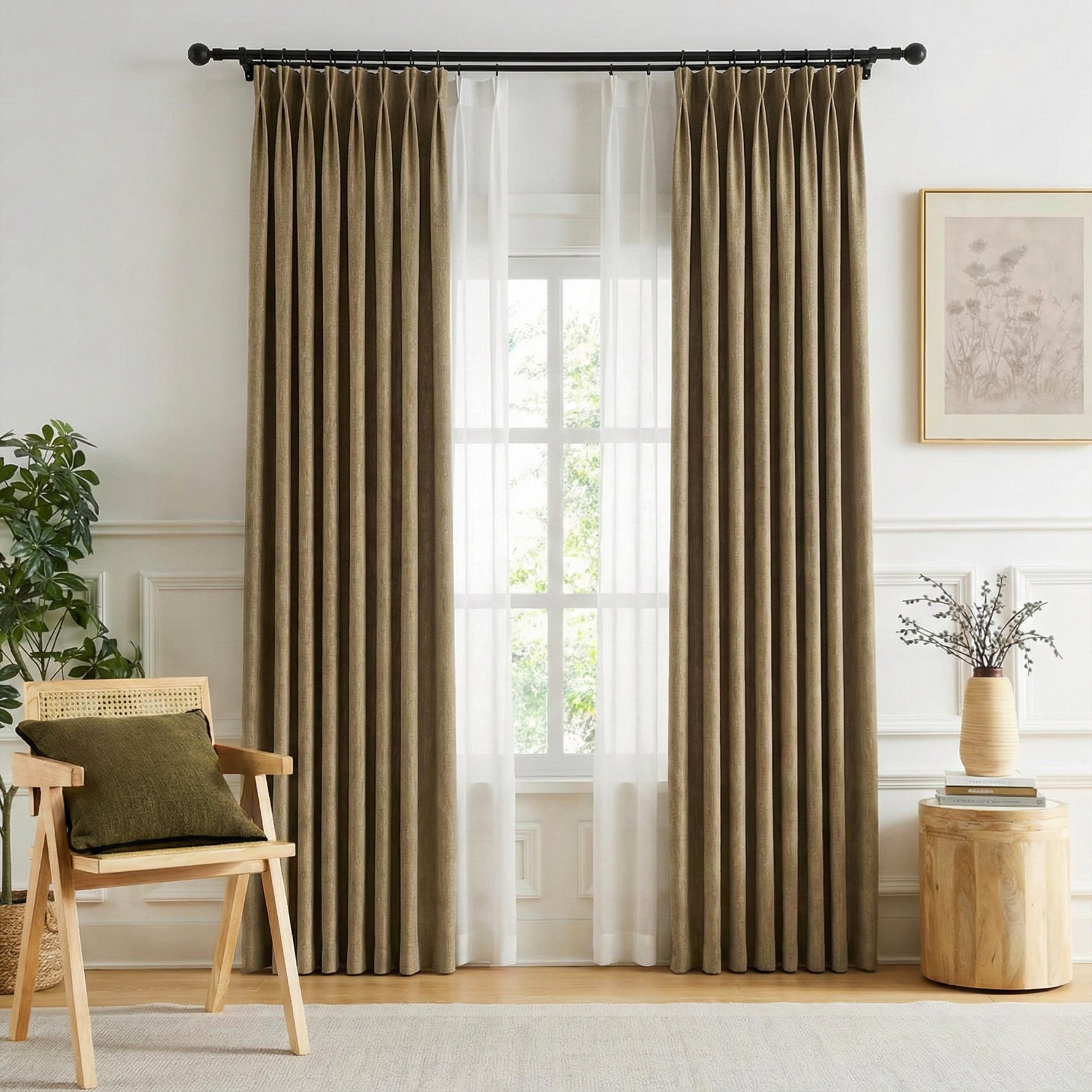 Coarse Vintage-style Blackout Curtains - Detail View 12 | JOYDRAPE Bespoke Luxury