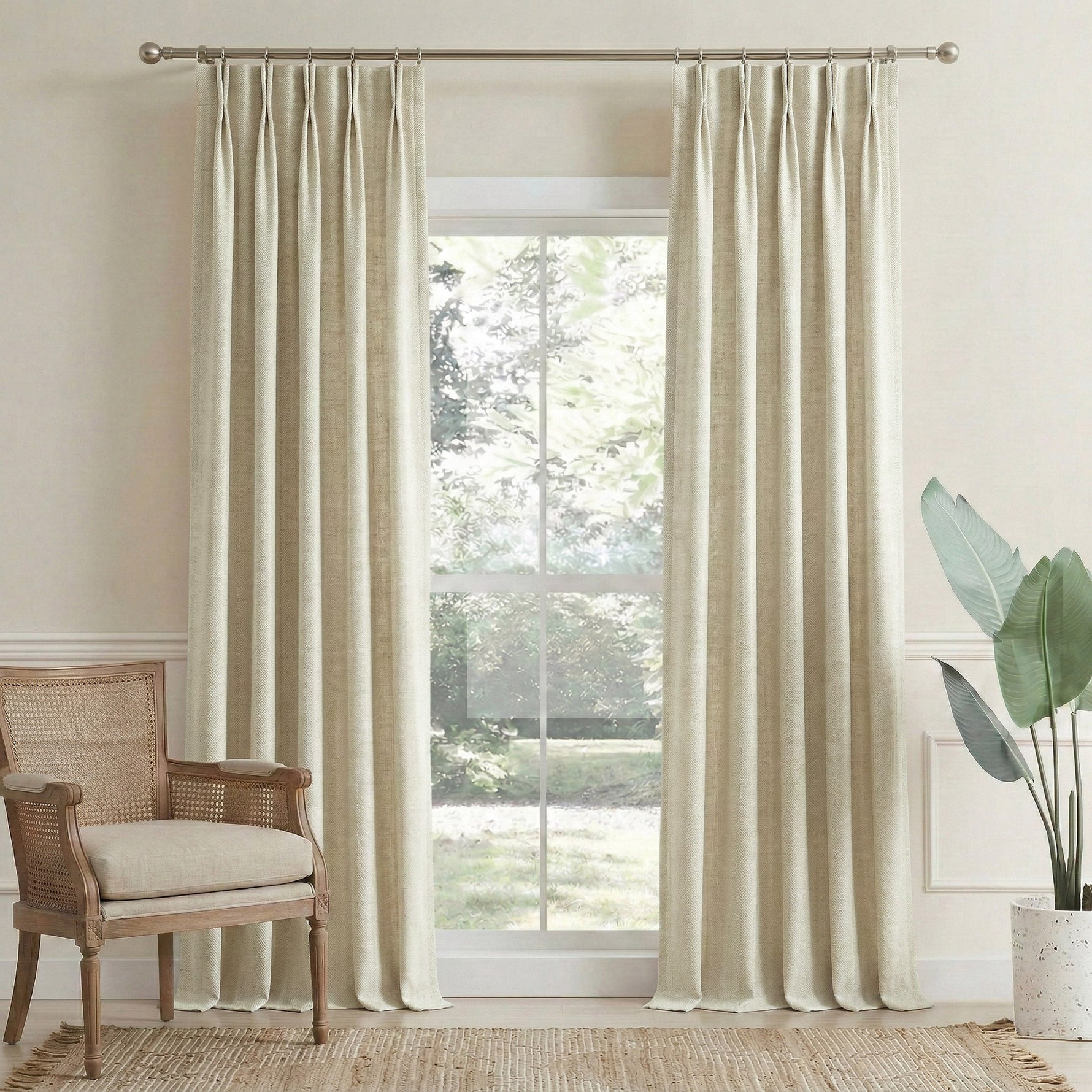 Length Linen Blend Semi-Blackout Curtains - Detail View 12 | JOYDRAPE Bespoke Luxury