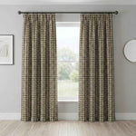 Checkered Linen Color-Blocked Waffle Chenille Curtains