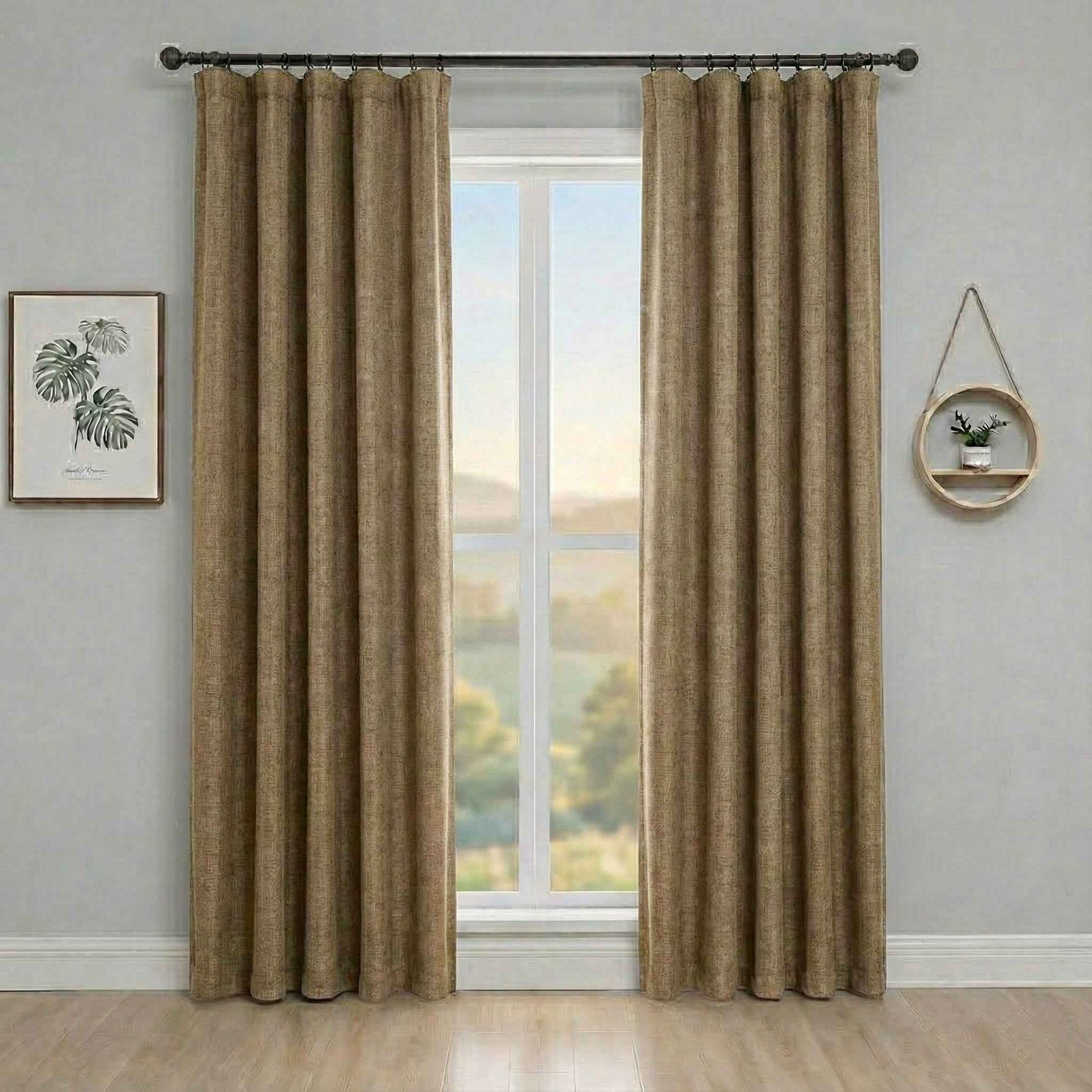 pincheck 100% Blackout Cream Style Curtains