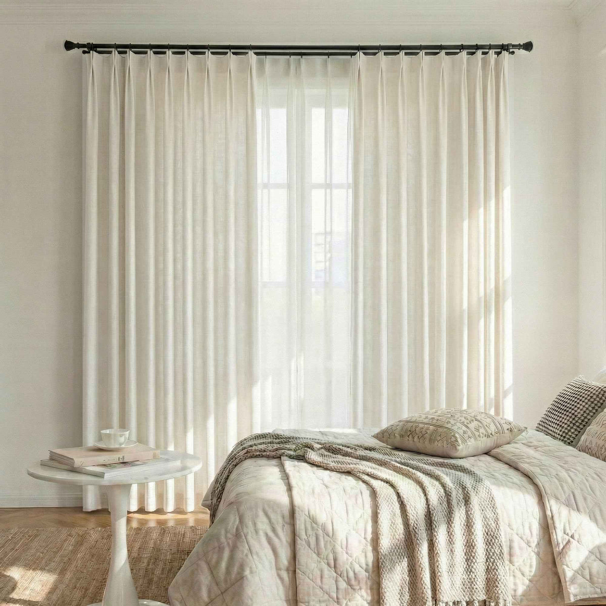 Colorful Semi-Sheer Linen Textured Curtains
